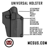 Universal Leg Holster (Glock, S&W, Sig Sauer, Walther, Ruger, 1911, Springfield Armory, Beretta, CZ, Fit 80+ Pistols) Left/Right Hand